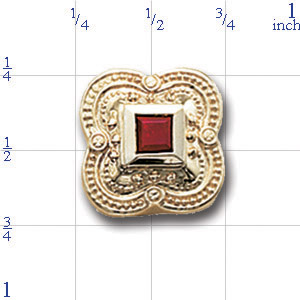 AC323 14K SQ RUBY SLIDE 